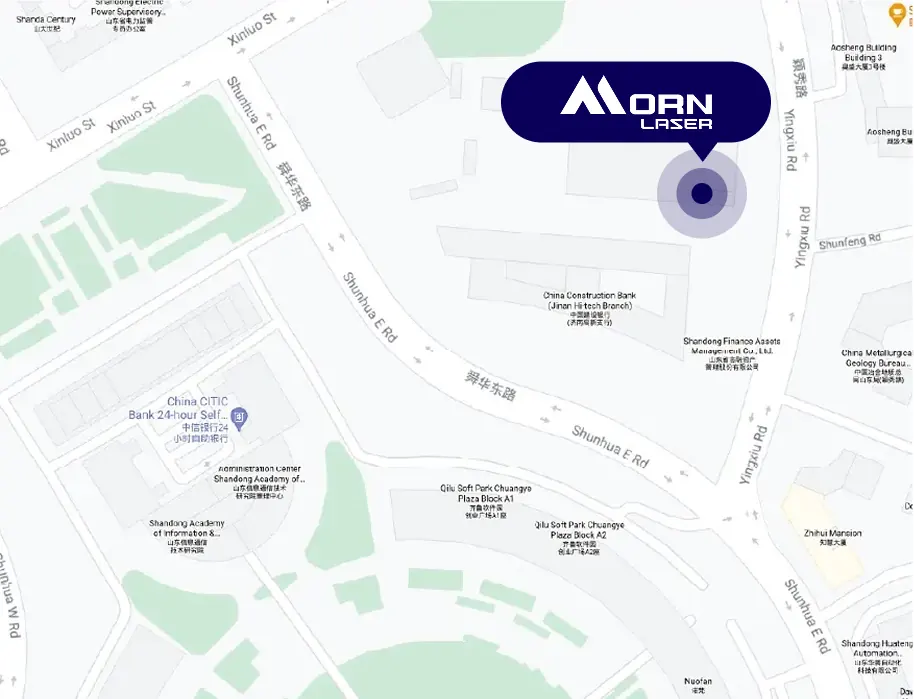 Morn Laser Jinan Genel Merkezi ve Tai'an Showroom Konum Haritası