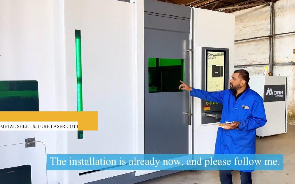 Müşteri Sahasında Çekim | 6000W Tam Kapalı Metal Sac ve Boru Lazer Kesim Makinesi