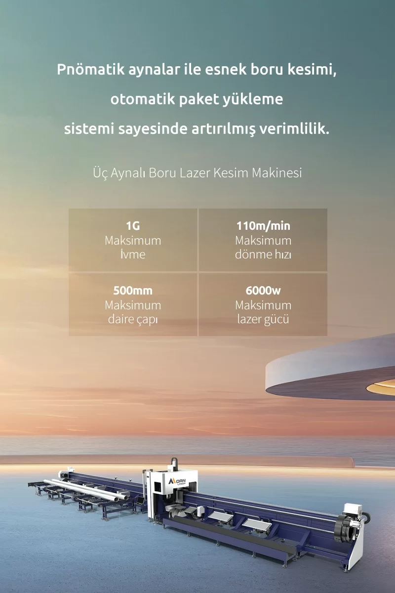Üç Aynalı Boru Lazer Kesim Makinesi
